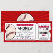 Persoonlijke honkbalticket uitnodiging (Voorkant / Achterkant)