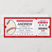 Persoonlijke honkbalticket uitnodiging (Voorkant)