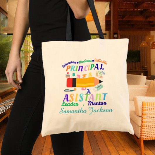 Persoonlijke hoofdassistent onderwijsdag tote bag