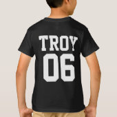 Persoonlijke hoofdnaam en rood nummer t-shirt (Achterkant)