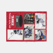 Persoonlijke hoofdsleutel 5 Foto Collage Name Team Fleece Deken (Voorkant (Horizontaal))