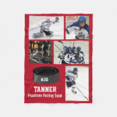 Persoonlijke hoofdsleutel 5 Foto Collage Name Team Fleece Deken (Voorkant)