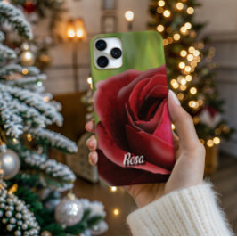 Persoonlijke hoog-poly roos in bloei telefoonhoes iPhone 16 pro hoesje