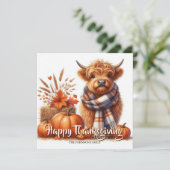 Persoonlijke hooglanders thanksgiving kaart (Staand voorkant)