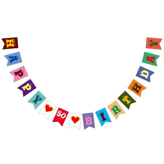 Persoonlijke HOORZITTING BIRTHDAAGS + uw 2-jarige Vlaggetjes (Alle)