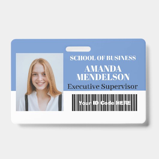 Persoonlijke horizontale personeelfoto-ID label st Badge (Voorkant)