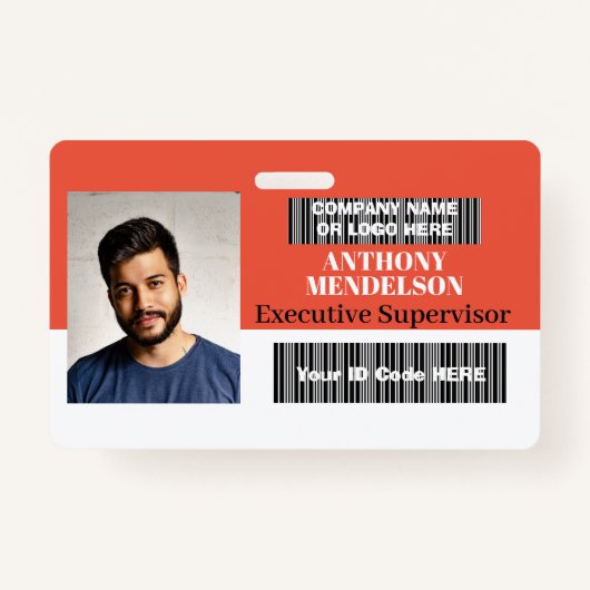 Persoonlijke horizontale personeelfoto-ID label st Badge (Voorkant)