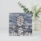 Persoonlijke Horror Creepy Mummy Halloween Party Kaart (Staand voorkant)