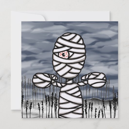 Persoonlijke Horror Creepy Mummy Halloween Party Kaart (Voorkant)