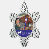 Persoonlijke Horseback Riding Foto Equestrian Tin Sneeuwvlok Ornament (Rechts)