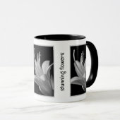 Persoonlijke Hosta-bloem in zwart en wit Mok (Voorkant rechts)