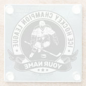 Persoonlijke hostbusadapter Ice Rink Team Athlete Glazen Onderzetter (Achterkant)