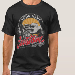 Persoonlijke Hot Rod-garage Retro Custom Roadster  T-shirt