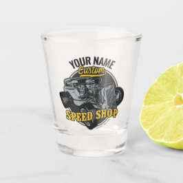 Persoonlijke Hot Rod Speed Shop Racing Garage Shot Glas