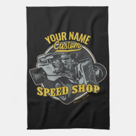 Persoonlijke Hot Rod Speed Shop Racing Garage Theedoek
