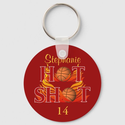 Persoonlijke Hot Shot Naam en Nummer Sleutelhanger (Voorkant)