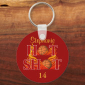 Persoonlijke Hot Shot Naam en Nummer Sleutelhanger (Voorkant)