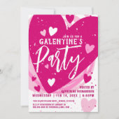 Persoonlijke hotroze galentinepartij kaart (Voorkant)