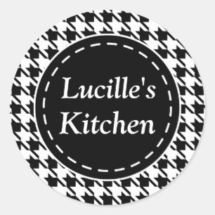 Persoonlijke Houndstooth Keukenstickers Ronde Sticker
