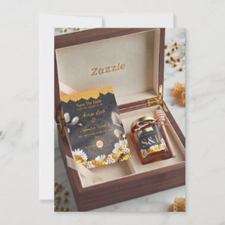 Persoonlijke houten cadeauverpakking voor bruiloft kaart