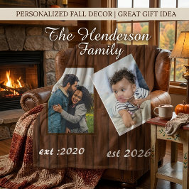 Persoonlijke Houten Herfst Familie Foto Fleece Deken