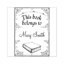 Persoonlijke houten rubberen stempel voor biblioth