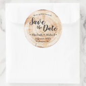 Persoonlijke houtsnippers Rustige bruiloft Opslaan Ronde Sticker (Tas)