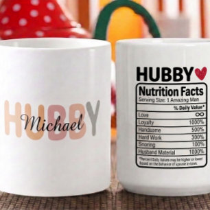 Persoonlijke Hubby Voedingsfeiten Naam & eigenscha Koffiemok