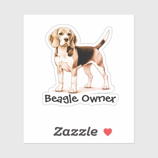 Persoonlijke huisdier Beagle Brown Sticker (Vel)
