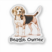 Persoonlijke huisdier Beagle Brown Sticker (Voorkant)