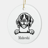 Persoonlijke huisdier Duitse Staande Pointer hond Keramisch Ornament (Links)