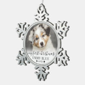 Persoonlijke huisdier eerste kerst Puppy hond foto Tin Sneeuwvlok Ornament (Rechts)