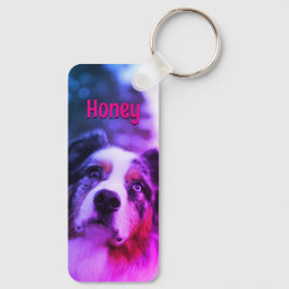 Persoonlijke huisdier foto Hond liefhebber naam Ge Sleutelhanger