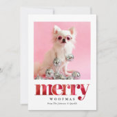 Persoonlijke huisdier foto | Prettig WoefKerstmis Feestdagenkaart (Voorkant)
