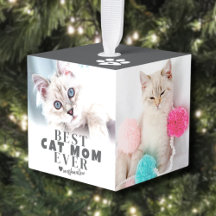 Persoonlijke huisdier kat moeder foto kerstmis