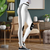 Persoonlijke huisdier mama zwart wit gestreepte st leggings