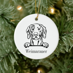 Persoonlijke huisdier ornament Weimaraner hond, Cu