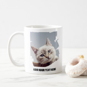 Persoonlijke huisdierfoto en tekst koffiemok