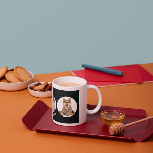 Persoonlijke huisdierfoto en tekst koffiemok