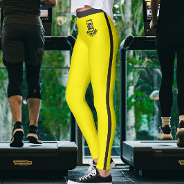 Persoonlijke huisdierfoto naam geel zwart gestreep leggings