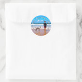 Persoonlijke huisdierfoto-stickers met aangepaste  ronde sticker (Tas)