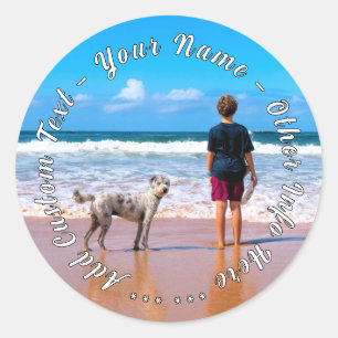 Persoonlijke huisdierfoto-stickers met aangepaste ronde sticker