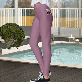 Persoonlijke huisdierfoto tekst modern neutraal ma leggings