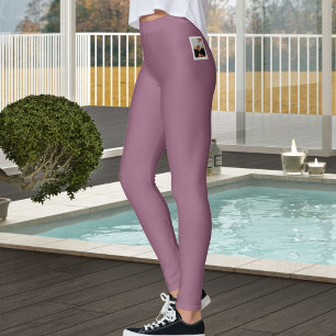 Persoonlijke huisdierfoto tekst modern neutraal ma leggings
