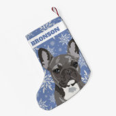 Persoonlijke huisdierhond | Franse Bulldog cadeau Kleine Kerstsok (Achterkant (Hangend))