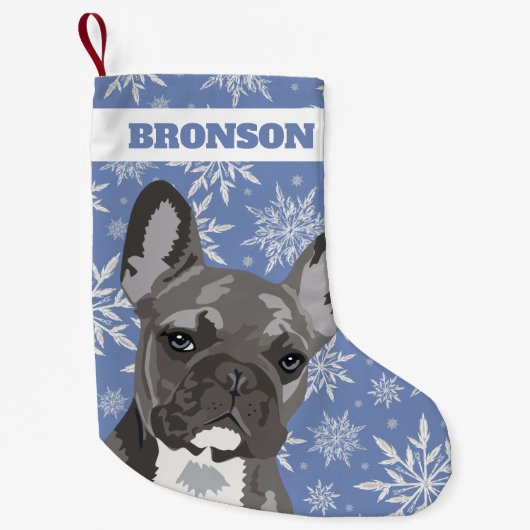 Persoonlijke huisdierhond | Franse Bulldog cadeau Kleine Kerstsok (Voorkant)