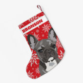 Persoonlijke huisdierhond | Franse Bulldog cadeau Kleine Kerstsok (Achterkant (Hangend))