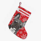 Persoonlijke huisdierhond | Franse Bulldog cadeau Kleine Kerstsok (Voorkant (Hangend))