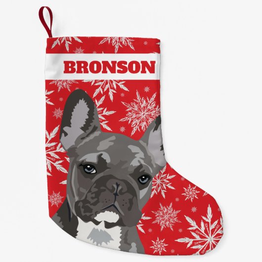 Persoonlijke huisdierhond | Franse Bulldog cadeau Kleine Kerstsok (Voorkant)