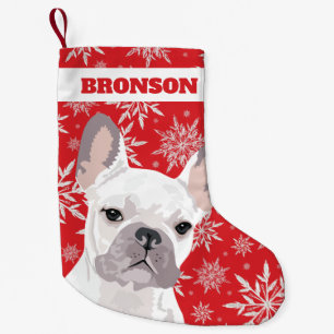 Persoonlijke huisdierhond Geschenk witte Franse Kleine Kerstsok